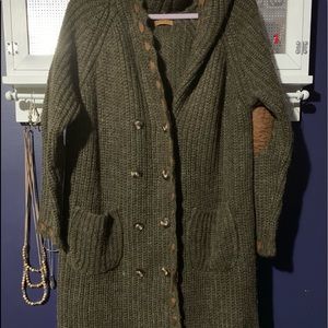 Duster length winter cardigan